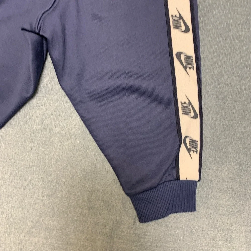 Nike Sweatpants Boys 2T Blue Fleece Lined Elastic Waist Swoosh Logo Tapered Leg